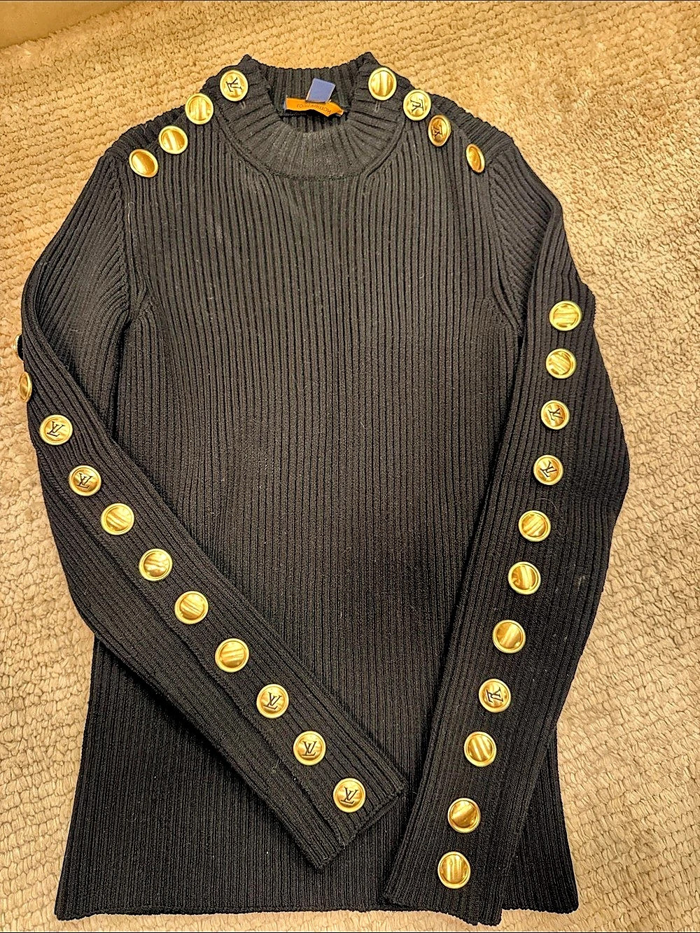 Louis Vuitton button sleeve sweater Black Size XS